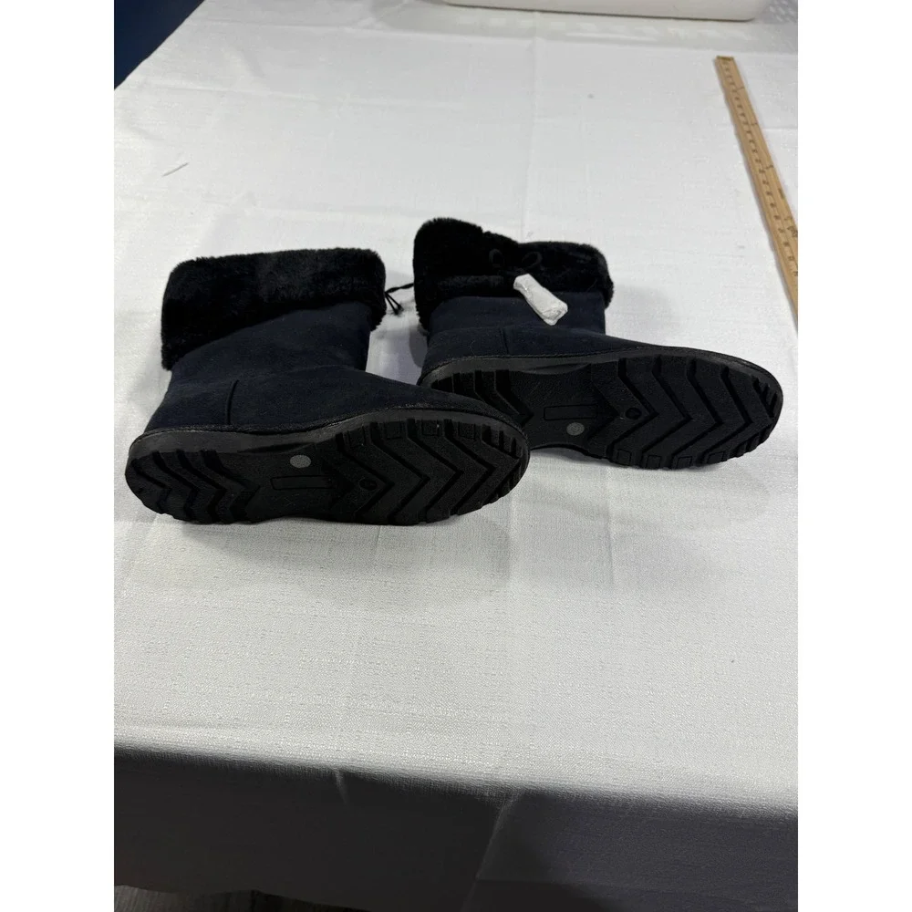Arizona Jean Co. Black Faux Fur Winter Snow‎ Boots Girls Size